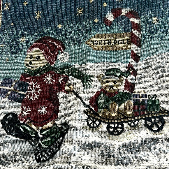 Vintage Christmas Scenes Tapestry Set Of 3 Pillow Covers With Concealed Zippers - Picture 2 of 15